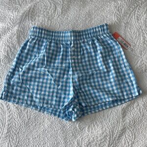 Colsie Blue Gingham Pajama Shorts